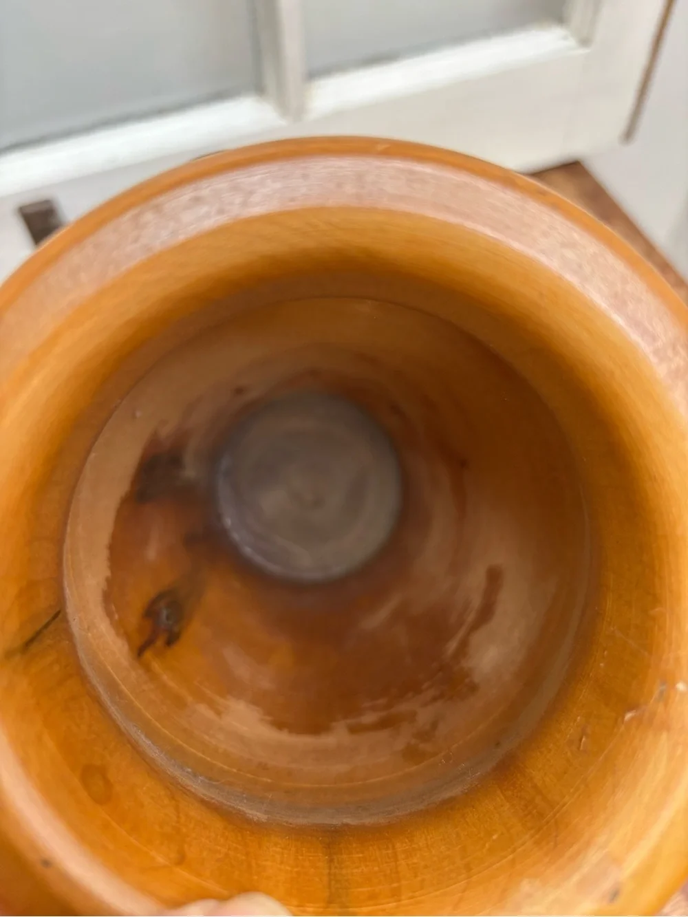 Vintage Natural Teak Wooden Vase — Elegant Home Accent